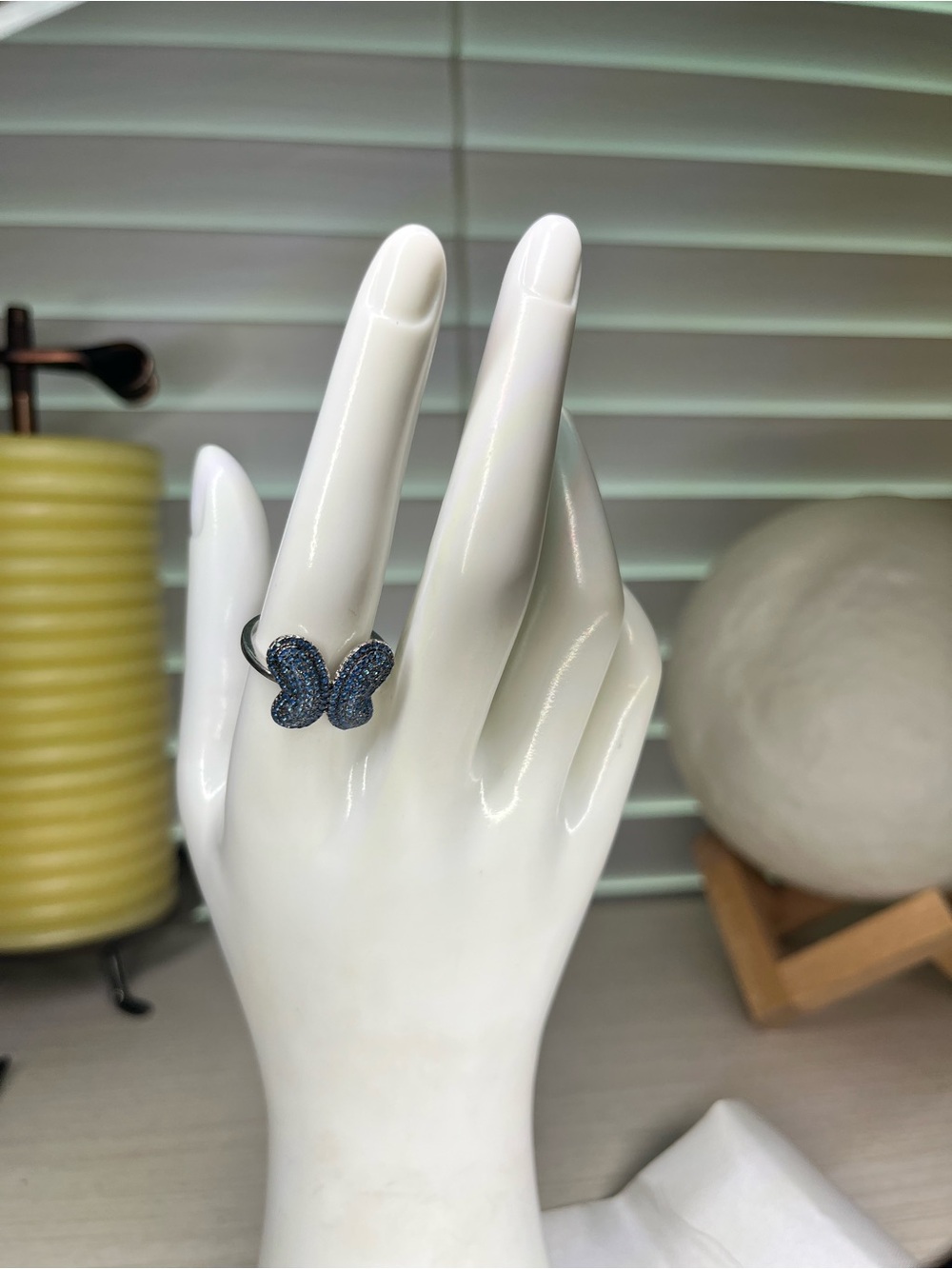 Blue Butterfly Pavé Crystal Ring - Women Jewelry